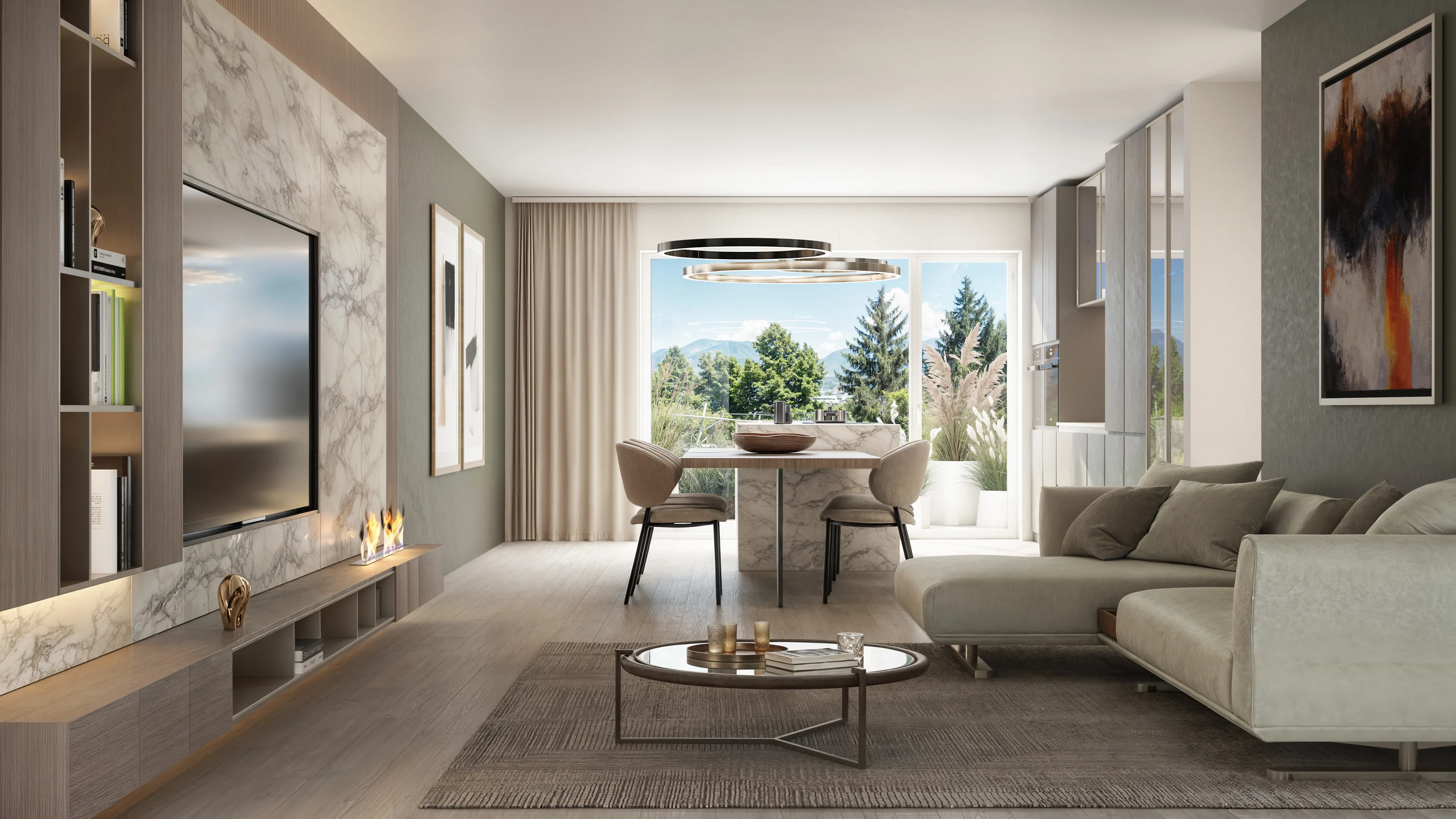Trilocale al piano terra — Tre stanze con giardino privato e affaccio aperto sulla Vallagarina